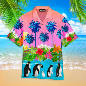 Palm Tree Penguin Tropical Leaves Hawaiian Shirts Pn303060Lb - For Men And Women - Kids  - Thelegend59