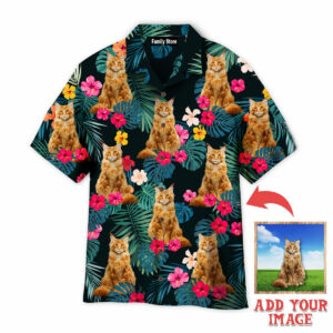 Palm Tree Tropical Maine Coon Cats Powered By Cat Hawaiian Shirt - For Men And Women - Kids  - Thelegend59
