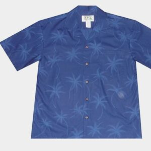 Palm Trees Navy Blue Best Design Hawaiian Shirt  - Thelegend59