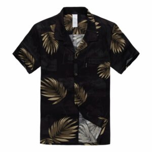 Palm Wave Black High Quality Hawaiian Shirt  - Thelegend59