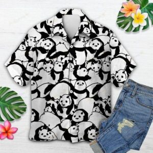 Panda Black White Nice Design Hawaiian Shirt For Men Women  - Thelegend59