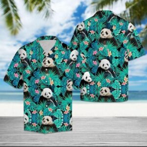 Panda Tropical Hawaiian Shirt For Men Women  - Thelegend59