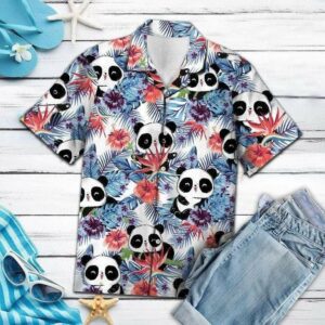 Panda Tropical Summer Hawaiian Aloha Hawaiian Shirtss  - Thelegend59