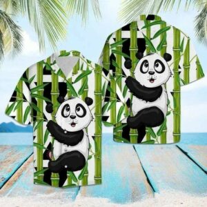 Panda With Bamboo Hawaiian Aloha Hawaiian Shirtss  - Thelegend59