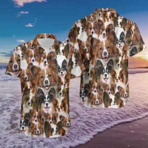 Papillon Funny Dog Hawaiian Shirts 3D  - Thelegend59