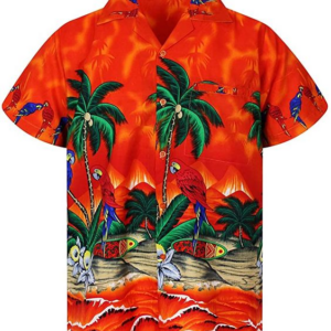 Parrot Coconut Tree Hawaiian Shirt For Men Women  - Thelegend59