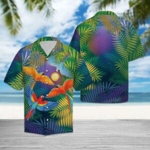 Parrot Colorful Forest Hawaiian Shirt For Men Women  - Thelegend59