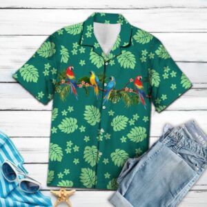 Parrot Forest Green Amazing Design Hawaiian Shirt For Men Women  - Thelegend59