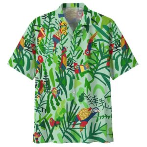 Parrot Green Amazing Design Unisex Hawaiian Shirt  - Thelegend59