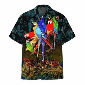 Parrot Hawaiian Ii Graphic Print Short Sleeve  - Thelegend59