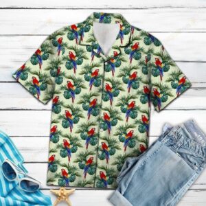 Parrot Palm Leaves Multicolor Best Design Hawaiian Shirt For Men Women  - Thelegend59