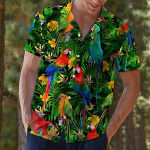 Parrot Tropical Summer Vibe Hawaiian Aloha Hawaiian Shirtss  - Thelegend59