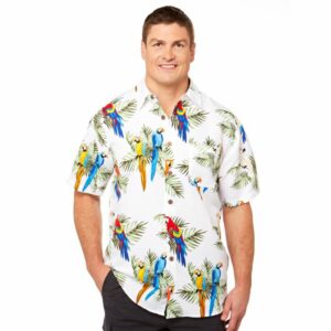 Parrot White Amazing Design Hawaiian Shirt  - Thelegend59