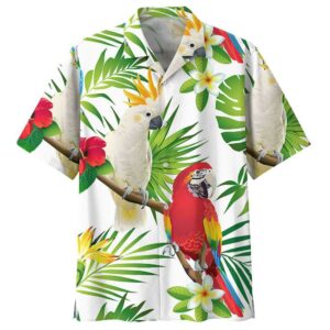 Parrot White Awesome Design Unisex Hawaiian Shirt  - Thelegend59