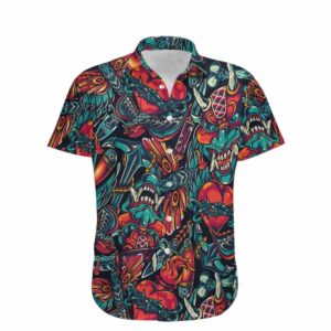 Pattern Flower Love Hawaiian Shirt For Men Women  - Thelegend59