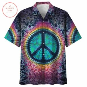 Peace Sign Clipart Psychedelic Cool Hippie Hawaiian Shirt  - Thelegend59