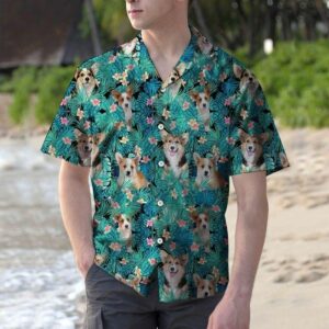 Pembroke Welsh Corgi Tropical Green Amazing Design Hawaiian Shirt For Men Women  - Thelegend59