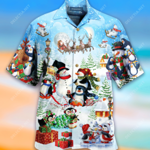Penguins Merry Christmas Hawaiian Shirt For Men Women  - Thelegend59