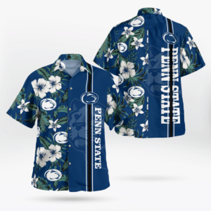 Penn State Nittany Lions All Over Print 3D Flowery Aloha Summer Beach Hawaiian Shirt  - Thelegend59