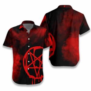 Pentagram Satanic Goth Gothic  Hawaiian Shirt  - Thelegend59