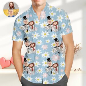 Personalised Couple Photo Hawaiian Shirt - Funny Wedding Hawaiian Shirtss - Best Valentines Gift  - Thelegend59