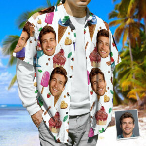 Personalised Face Hawaiian Shirt Cookie &Amp; Cute Sundae Summer Beach Hawaiian Shirts  - Thelegend59