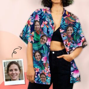 Personalised Hawaiian Shirt Colorful Flower Gift For Her  - Thelegend59
