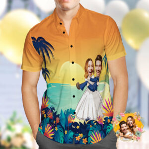 Personalised Hawaiian Shirt Romantic Wedding Photo Hawaiian Shirt  - Thelegend59
