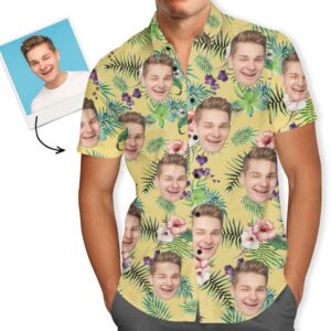 Personalised Photo Hawaiian Shirts Flowers  - Thelegend59