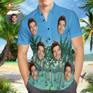Personalised Photo Vintage Hawaiian Shirt - Regular Fit Short Sleeve Casual Hawaiian Shirt - Summer Essentials  - Thelegend59