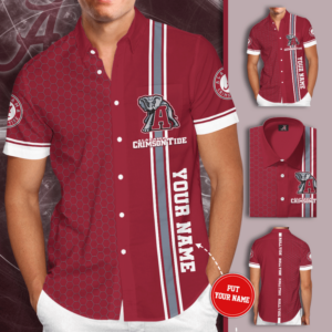 Personalized Alabama Crimson Tide Football All Over Print 3D Hawaiian Shirt-Red  - Thelegend59