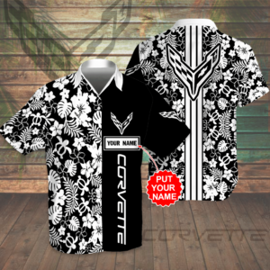 Personalized Corvette Sports Car All Over Print 3D Hawaiian Shirt-Black  - Thelegend59