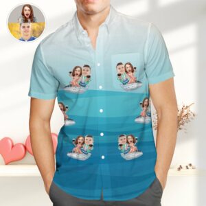Personalized Couple Photo Hawaiian Shirts Great For Men  - Thelegend59