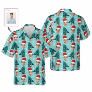 Personalized Custom Face Christmas Tree Hawaiian Aloha Hawaiian Shirtss  - Thelegend59