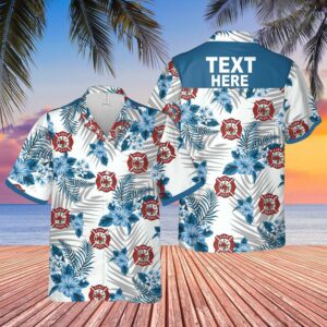 Personalized Fire Dept Hawaiian Aloha Hawaiian Shirtss Custom Text  - Thelegend59