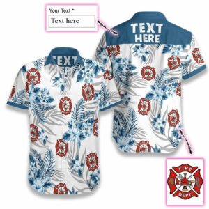 Personalized Firefighter Hawaiian Aloha Hawaiian Shirtss Custom Text  - Thelegend59