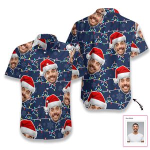 Personalized Funny Custom Face Christmas Pattern Hawaiian Aloha Hawaiian Shirtss  - Thelegend59