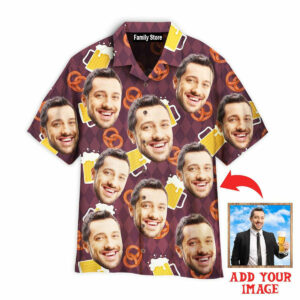 Personalized Funny Face On German Beer And Pretzels Hawaiian Shirt - For Men And Women - Kids  - Thelegend59
