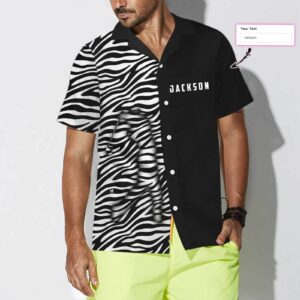 Personalized Golfer Zebra Pattern Hawaiian Aloha Hawaiian Shirtss Custom Name  - Thelegend59