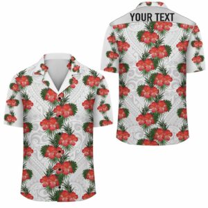 (Personalized) Hibiscus Flower Polynesia Hawaiian Shirt Haka Style  - Thelegend59