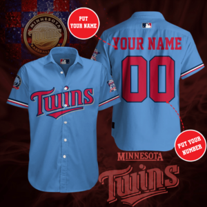 Personalized Minesota Twins All Over Print 3D Aloha Summer Beach Hawaiian Shirt  - Thelegend59