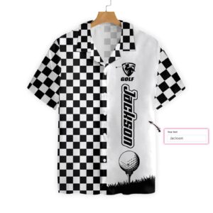 Personalized Name Checkboard Style Golf Hawaiian Aloha Hawaiian Shirtss  - Thelegend59