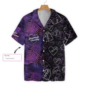 Personalized Name Color Of Love Purple Sticker Hawaiian Aloha Hawaiian Shirtss  - Thelegend59