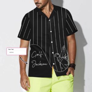Personalized One Line Drawing Golfer Hawaiian Aloha Hawaiian Shirtss Custom Name  - Thelegend59