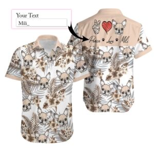 Personalized Peace Love Chihuahua Custom Hawaiian Aloha Hawaiian Shirtss  - Thelegend59