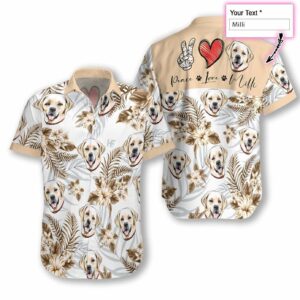 Personalized Peace Love Labrador Custom Hawaiian Aloha Hawaiian Shirtss  - Thelegend59