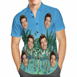 Personalized Photo Vintage Hawaiian Shirt - Regular Fit Short Sleeve Casual Hawaiian Shirt - Summer Essentials  - Thelegend59