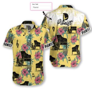 Personalized Pianist Pineapple Pattern Hawaiian Aloha Hawaiian Shirtss  - Thelegend59