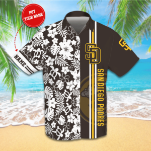 Personalized San Diego Padres All Over Print 3D Flowery Aloha Summer Beach Hawaiian Shirt  - Thelegend59