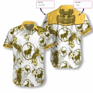 Personalized Shooting Deer That'S How I Roll Hawaiian Aloha Hawaiian Shirtss Custom Text  - Thelegend59